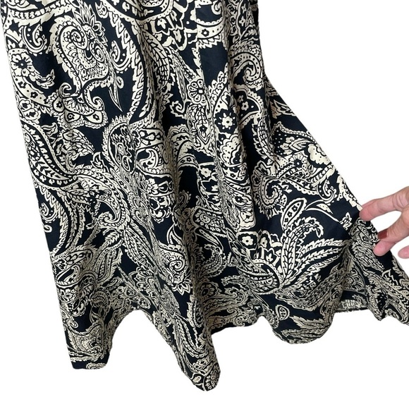 Vintage Y2K R&K Originals Cocktail Dress plus size 16 Paisley black and cream - Picture 4 of 14